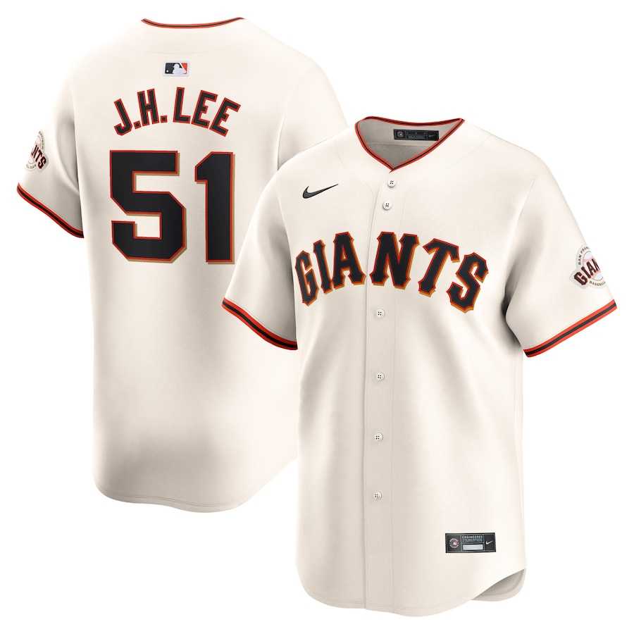 Mens San Francisco Giants #51 Jung Hoo Lee Cream Home Nike Limited Jersey Dzhi